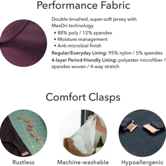 Blooms Size XS Prive Period 2 Pairs of Friendly Travel Panty Purple. New No Tags - Picture 10 of 12